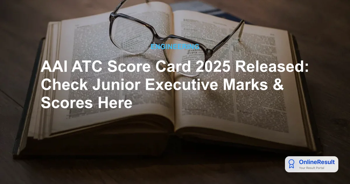 AAI ATC Score Card 2025 Released: Check Junior Executive Marks & Scores Here