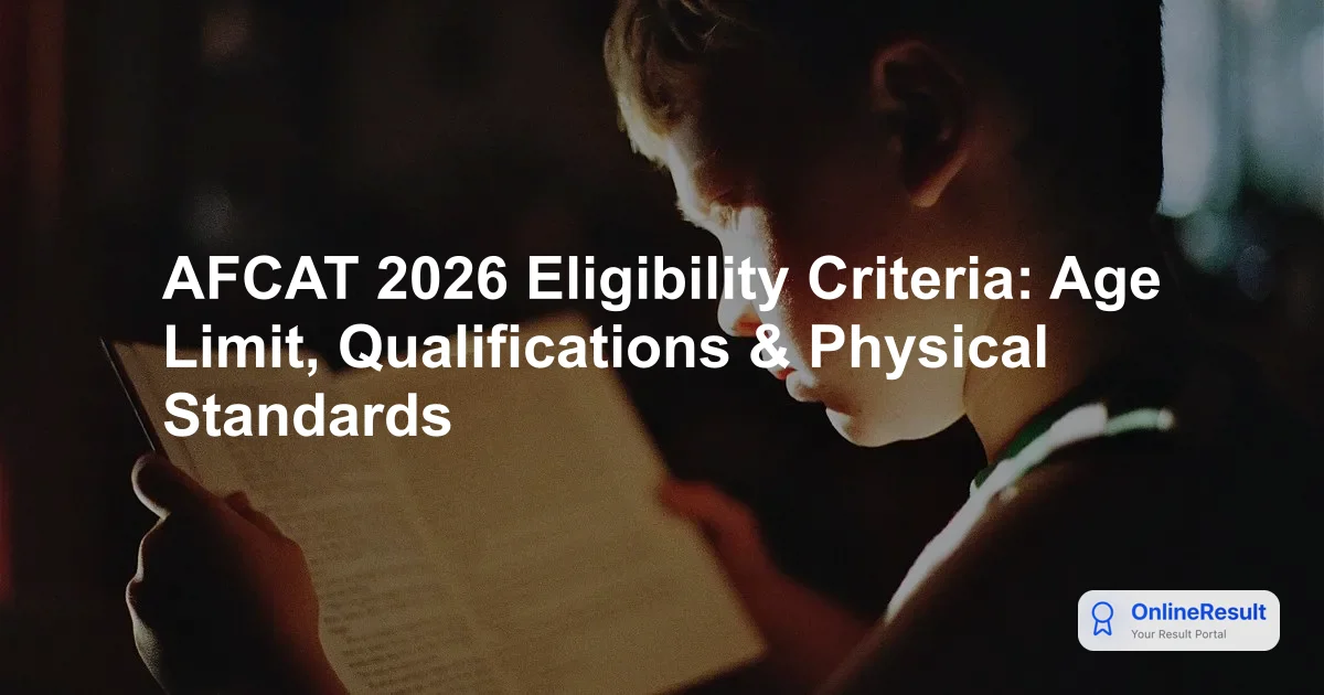 AFCAT 2026 Eligibility Criteria: Age Limit, Qualifications & Physical Standards