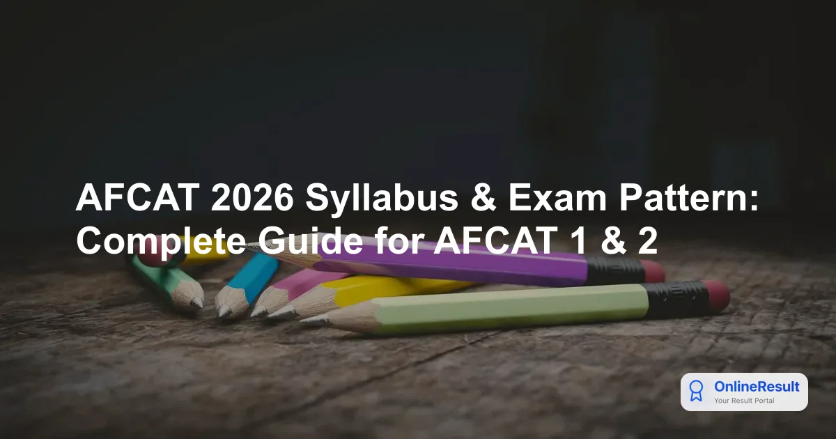 AFCAT 2026 Syllabus & Exam Pattern: Complete Guide for AFCAT 1 & 2