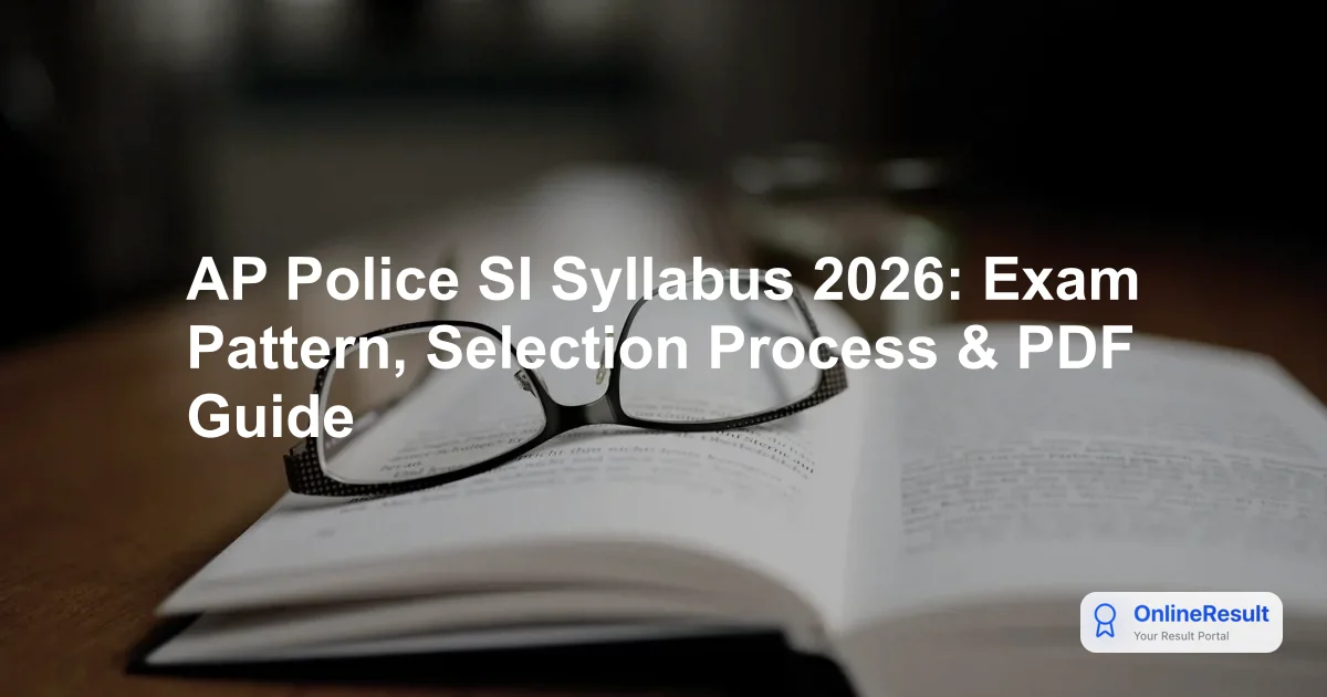 AP Police SI Syllabus 2026: Exam Pattern, Selection Process & PDF Guide