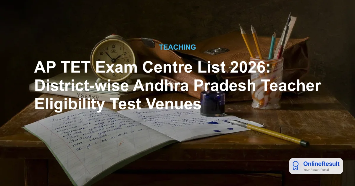 AP TET Exam Centre List 2026: District-wise Andhra Pradesh Teacher Eligibility Test Venues
