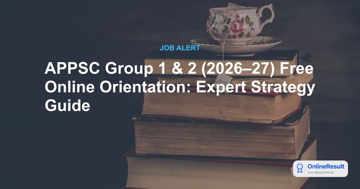 APPSC Group 1 & 2 (2026–27) Free Online Orientation: Expert Strategy Guide