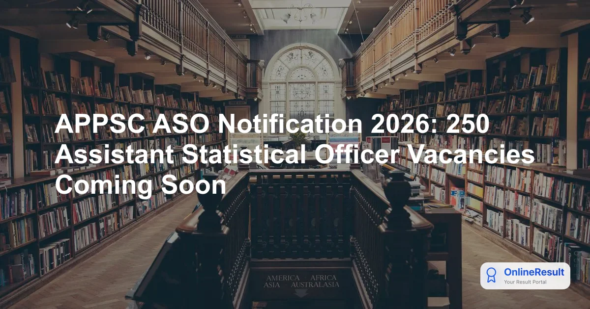 APPSC ASO Notification 2026: 250 Assistant Statistical Officer Vacancies Coming Soon