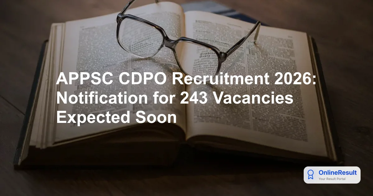 APPSC CDPO Recruitment 2026: Notification for 243 Vacancies Expected Soon