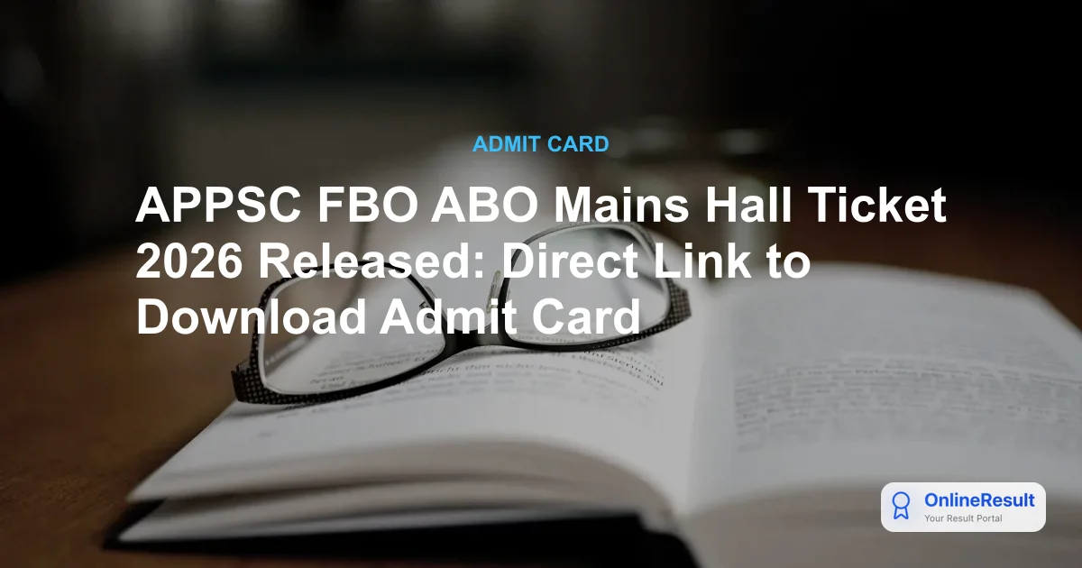 APPSC FBO ABO Mains Hall Ticket 2026 Released: Direct Link to Download Admit Card