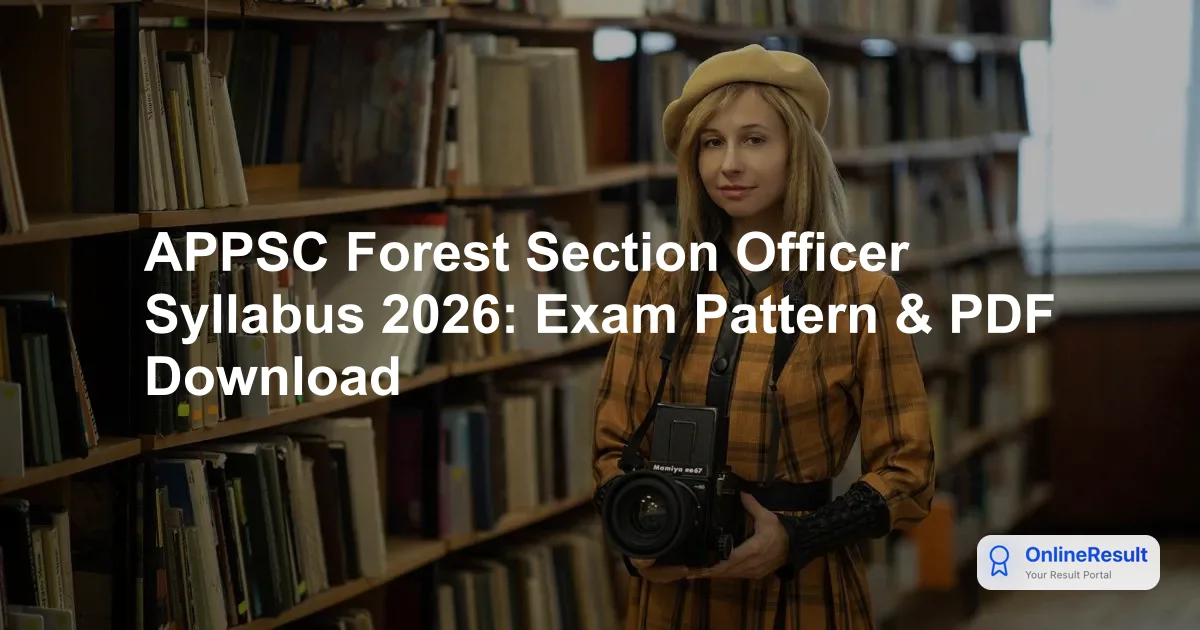 APPSC Forest Section Officer Syllabus 2026: Exam Pattern & PDF Download
