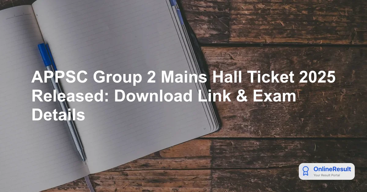 APPSC Group 2 Mains Hall Ticket 2025 Released: Download Link & Exam Details