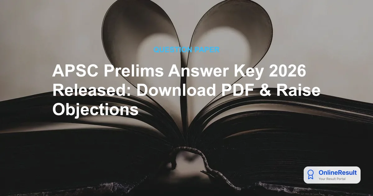 APSC Prelims Answer Key 2026 Released: Download PDF & Raise Objections