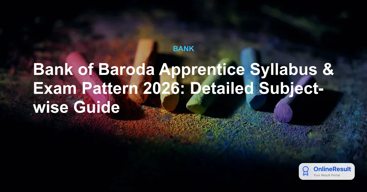 Bank of Baroda Apprentice Syllabus & Exam Pattern 2026: Detailed Subject-wise Guide