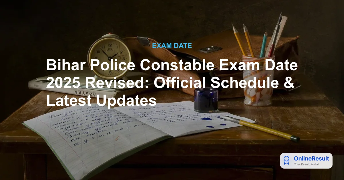 Bihar Police Constable Exam Date 2025 Revised: Official Schedule & Latest Updates