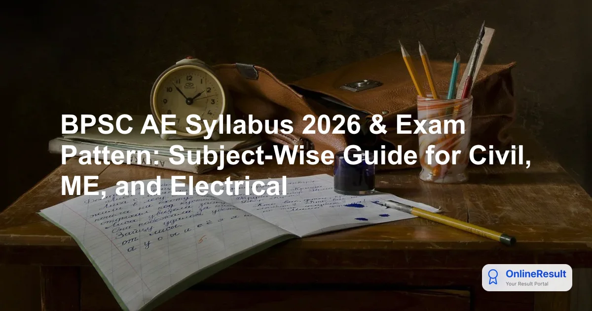 BPSC AE Syllabus 2026 & Exam Pattern: Subject-Wise Guide for Civil, ME, and Electrical