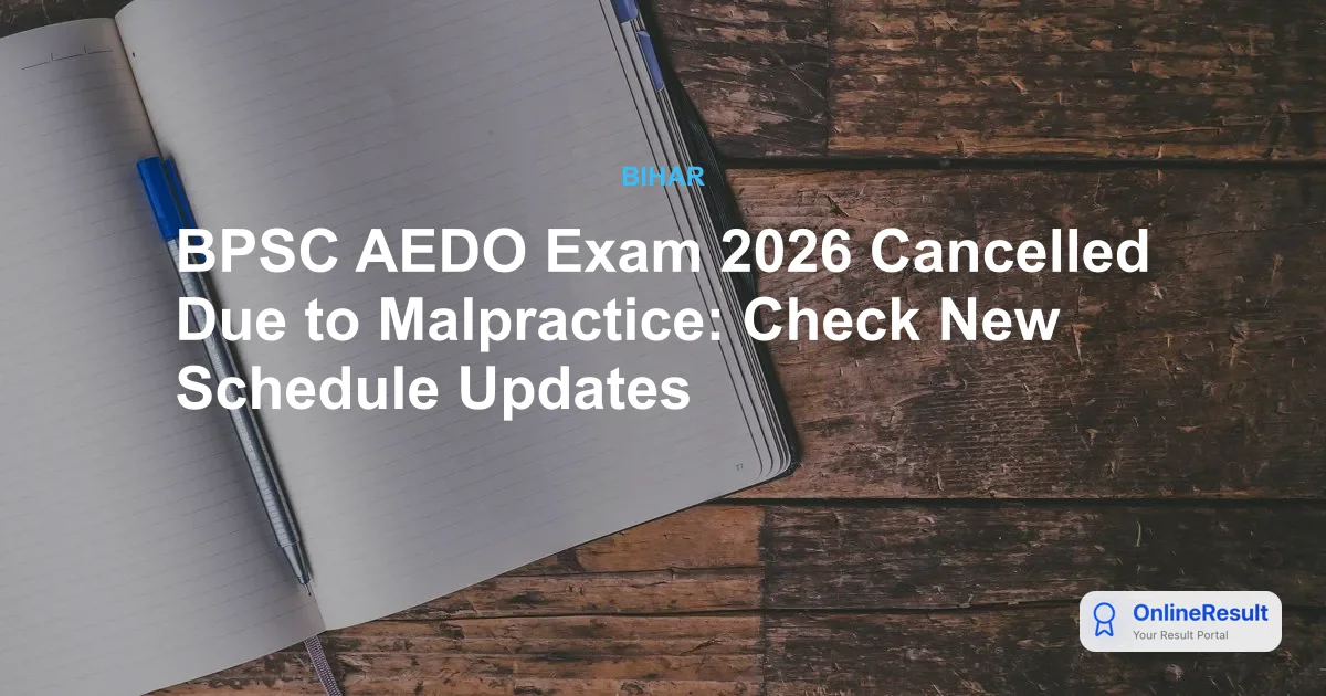 BPSC AEDO Exam 2026 Cancelled Due To Malpractice Check New Schedule 