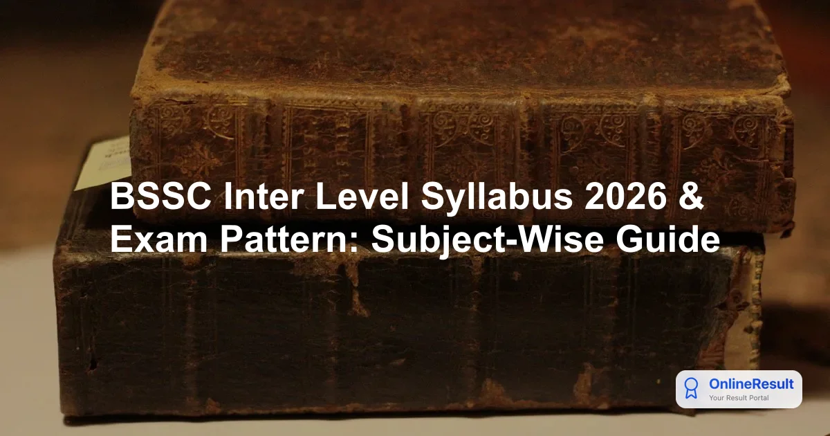 BSSC Inter Level Syllabus 2026 & Exam Pattern: Subject-Wise Guide