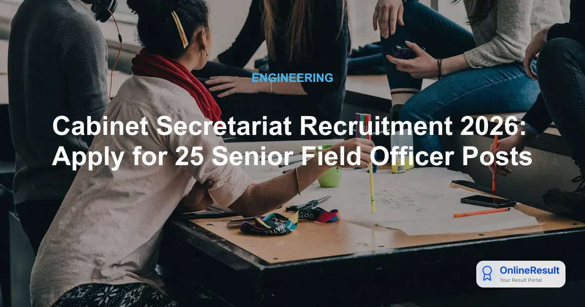 Cabinet Secretariat Recruitment 2026: Apply for 25 Senior Field Officer Posts