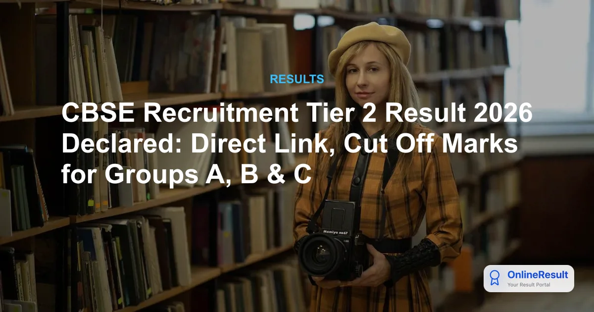 CBSE Recruitment Tier 2 Result 2026 Declared: Direct Link, Cut Off Marks for Groups A, B & C