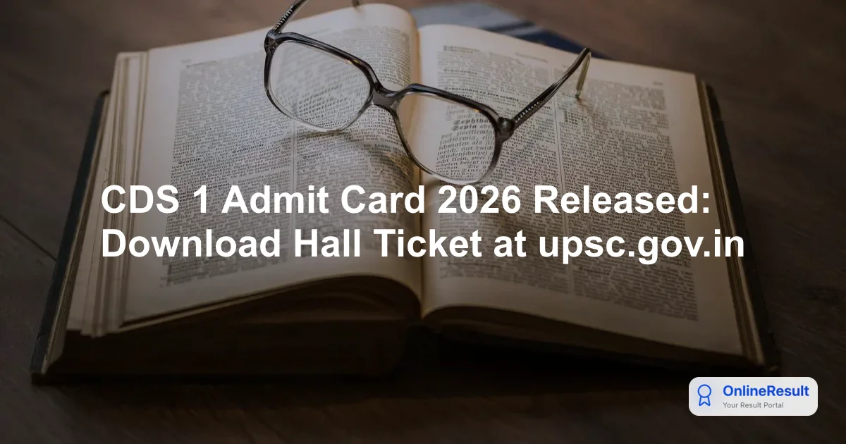 CDS 1 Admit Card 2026 Released: Download Hall Ticket at upsc.gov.in