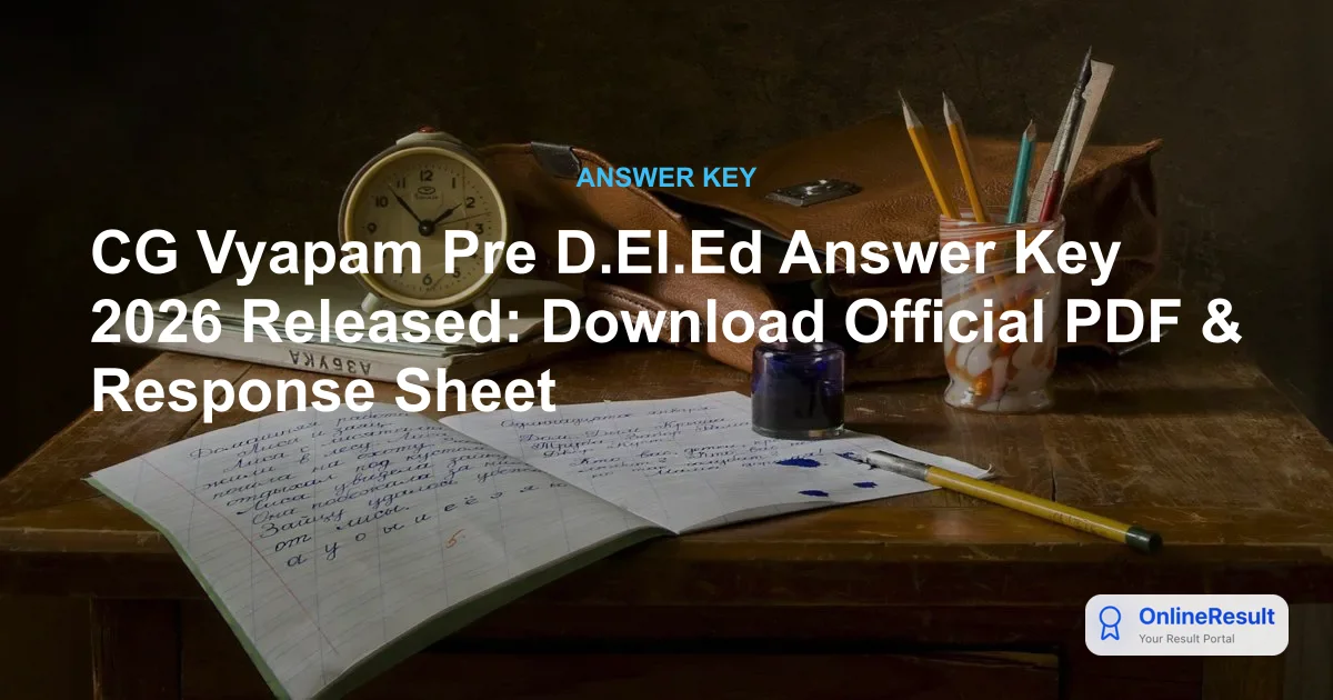 CG Vyapam Pre D.El.Ed Answer Key 2026 Released: Download Official PDF & Response Sheet