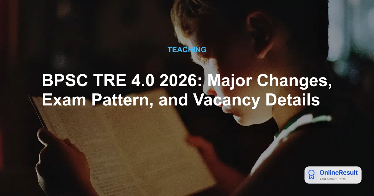 BPSC TRE 4.0 2026: Major Changes, Exam Pattern, and Vacancy Details