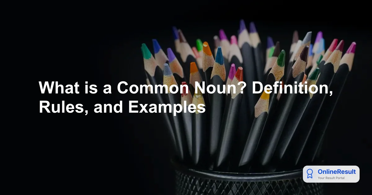 What is a Common Noun? Definition, Rules, and Examples
