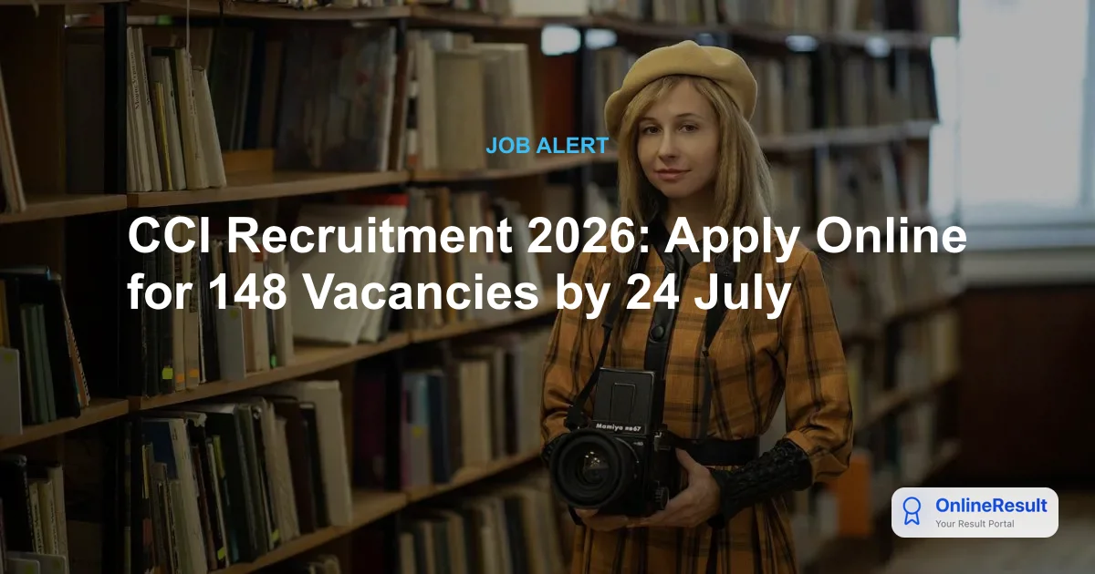 CCI Recruitment 2026: Apply Online for 148 Vacancies by 24 July