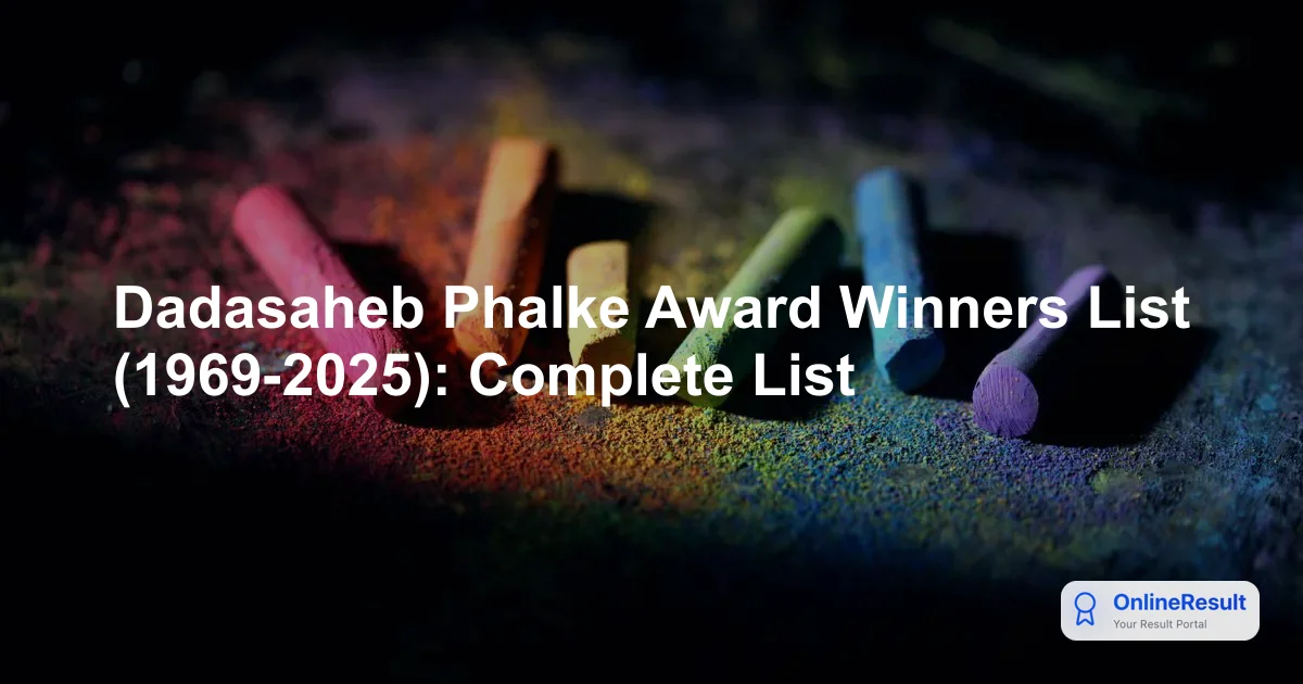 Dadasaheb Phalke Award Winners List (1969-2025): Complete List