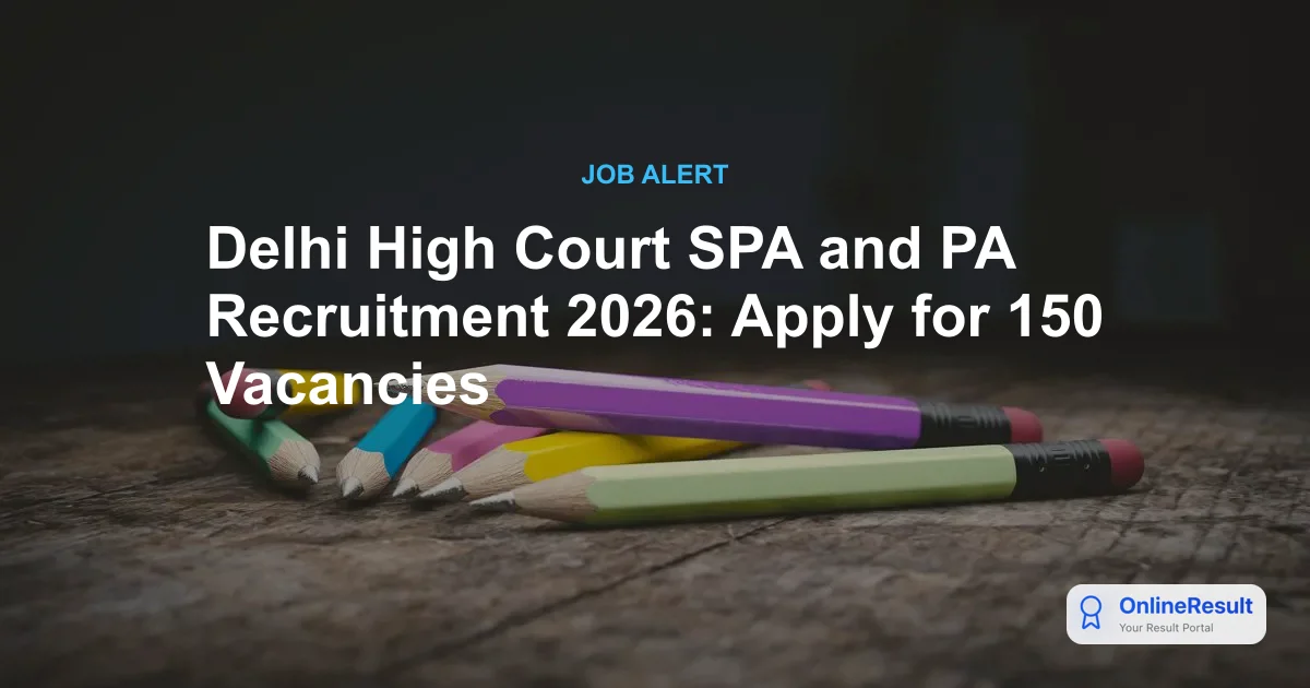 Delhi High Court SPA and PA Recruitment 2026: Apply for 150 Vacancies