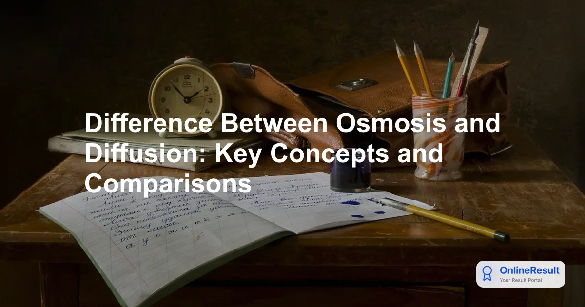 Difference Between Osmosis and Diffusion: Key Concepts and Comparisons