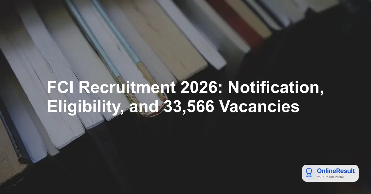 FCI Recruitment 2026: Notification, Eligibility, and 33,566 Vacancies