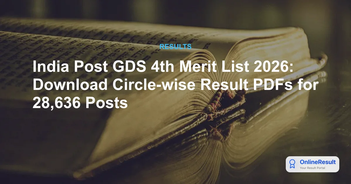 India Post GDS 4th Merit List 2026: Download Circle-wise Result PDFs for 28,636 Posts