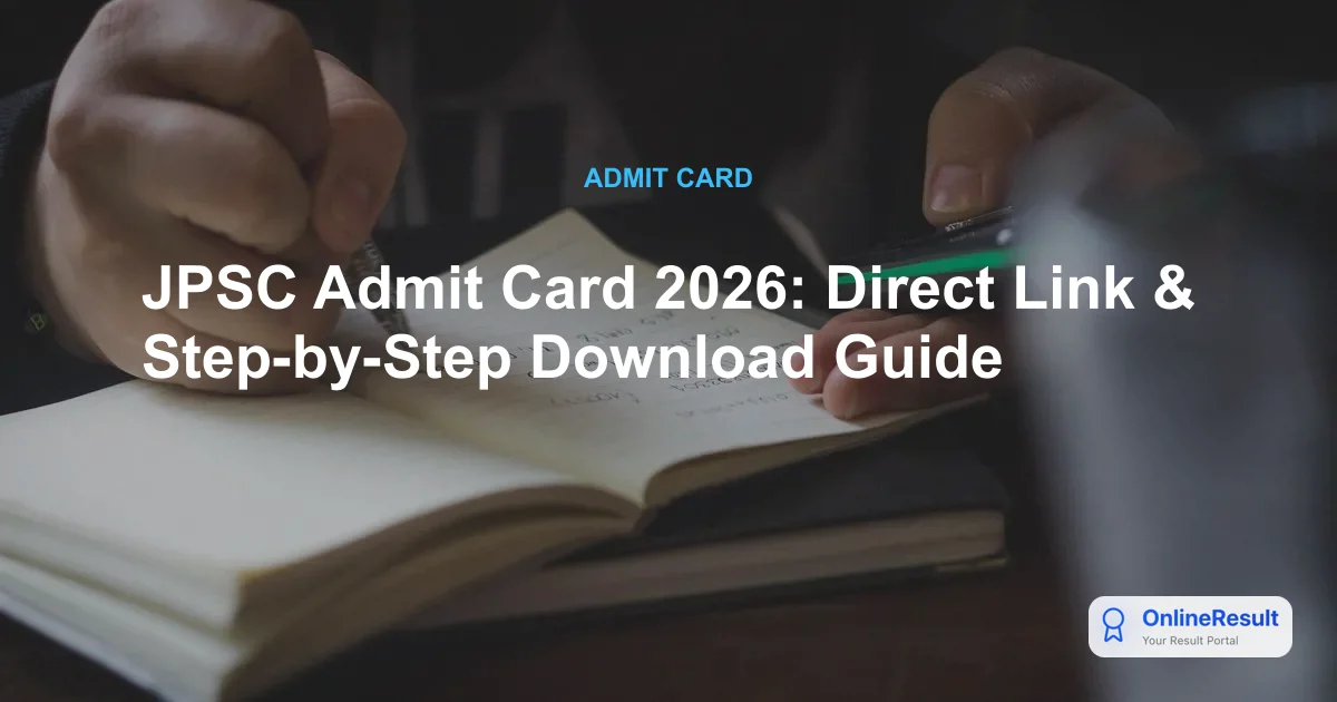 JPSC Admit Card 2026: Direct Link & Step-by-Step Download Guide