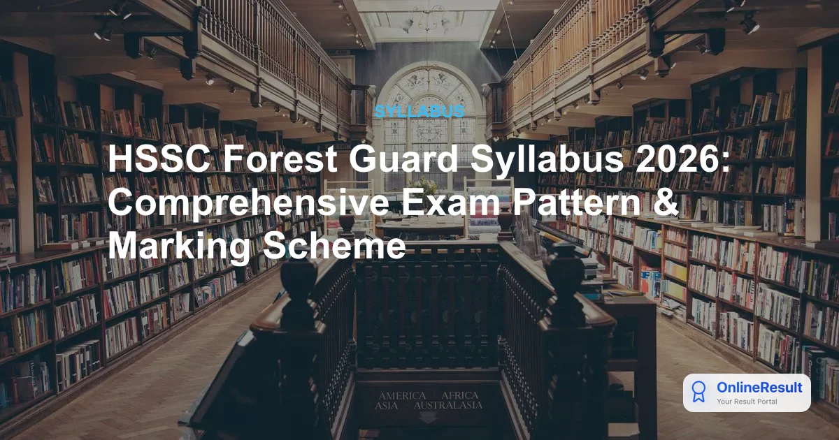 HSSC Forest Guard Syllabus 2026: Comprehensive Exam Pattern & Marking Scheme