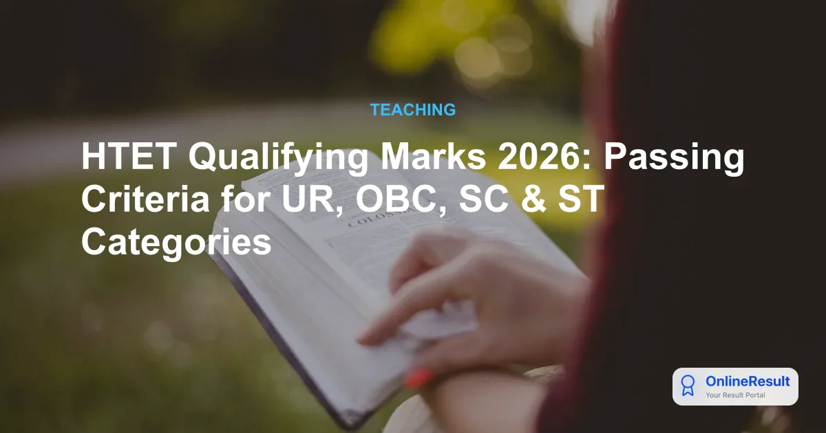 HTET Qualifying Marks 2026: Passing Criteria for UR, OBC, SC & ST Categories