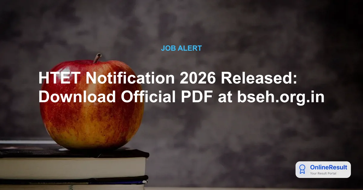 HTET Notification 2026 Released: Download Official PDF at bseh.org.in