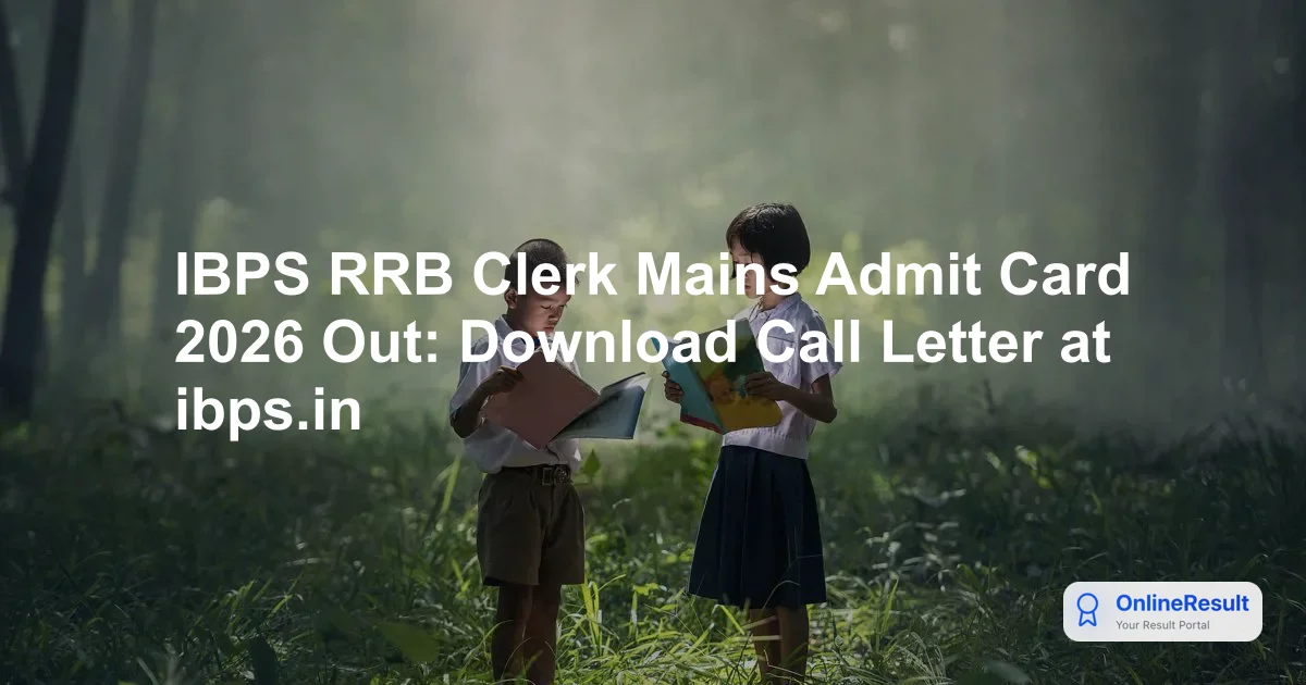 IBPS RRB Clerk Mains Admit Card 2026 Out: Download Call Letter at ibps.in