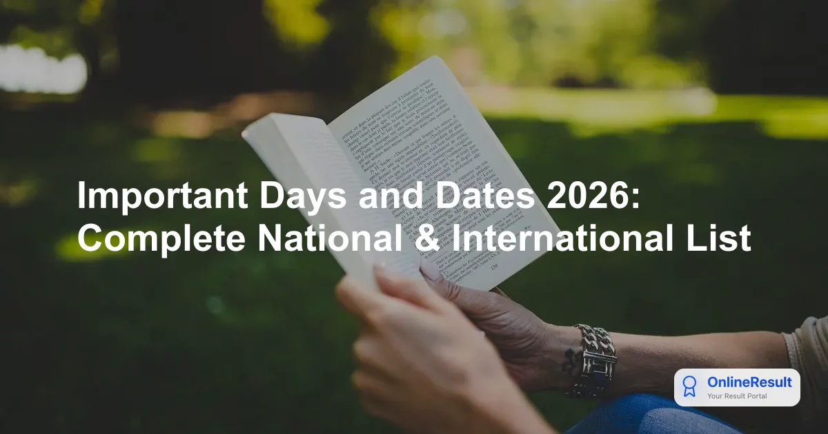 Important Days and Dates 2026: Complete National & International List
