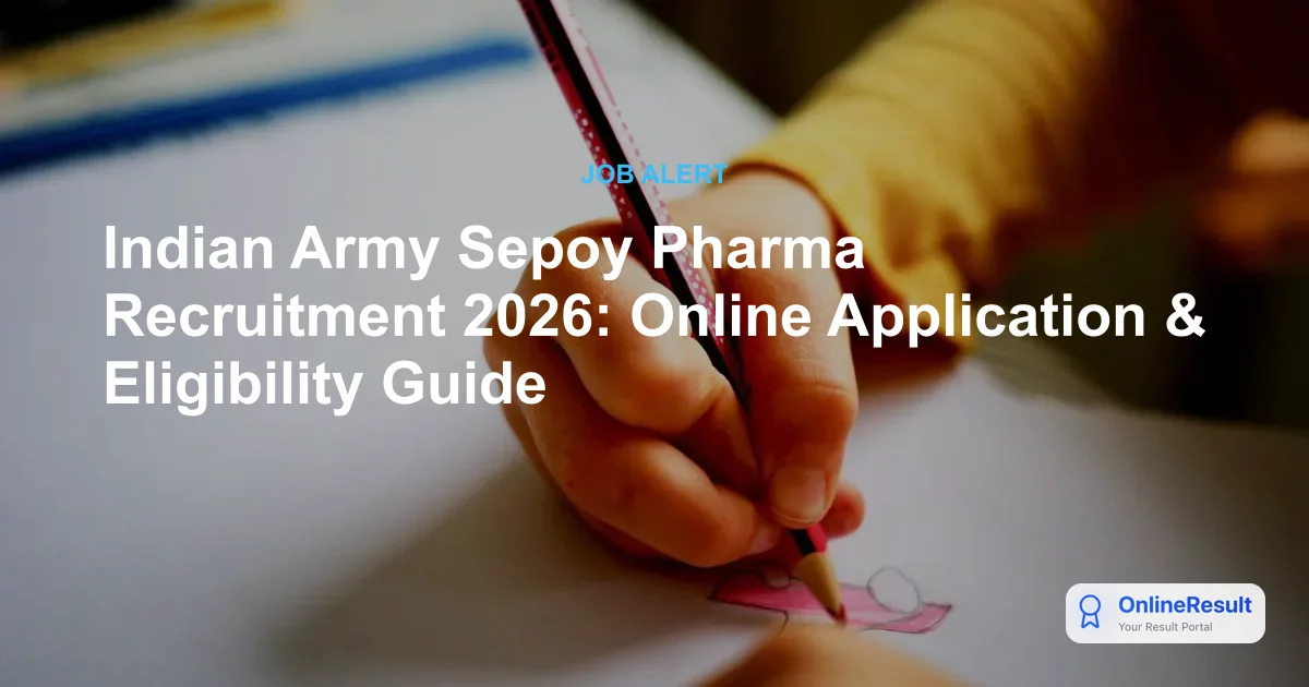 Indian Army Sepoy Pharma Recruitment 2026: Online Application & Eligibility Guide