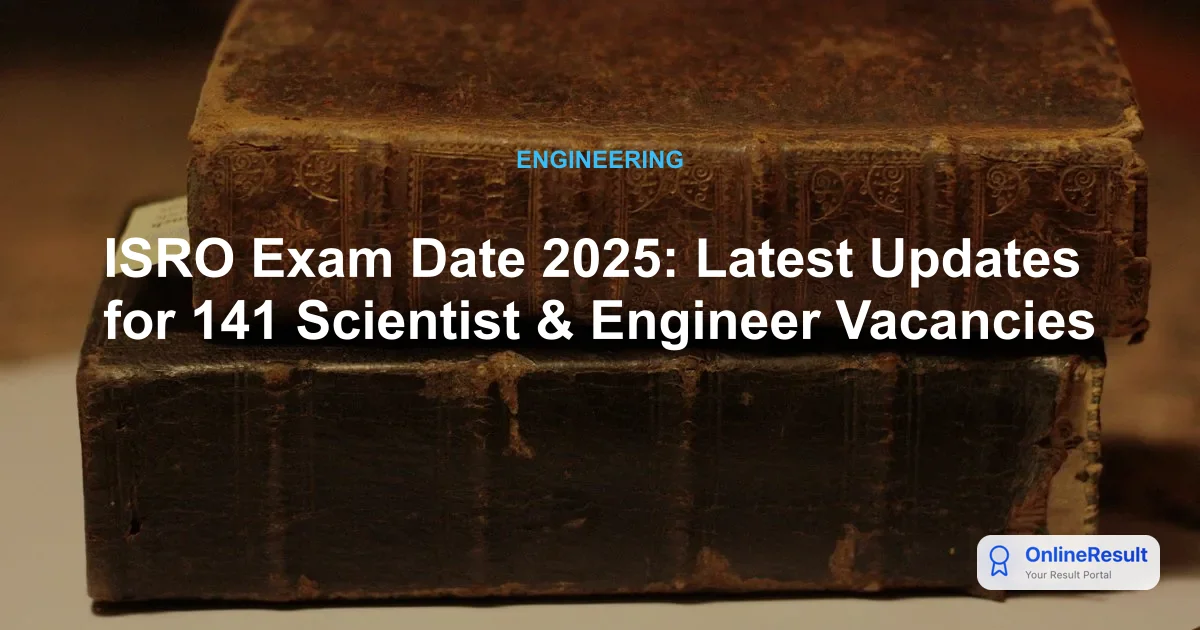 ISRO Exam Date 2025: Latest Updates for 141 Scientist & Engineer Vacancies