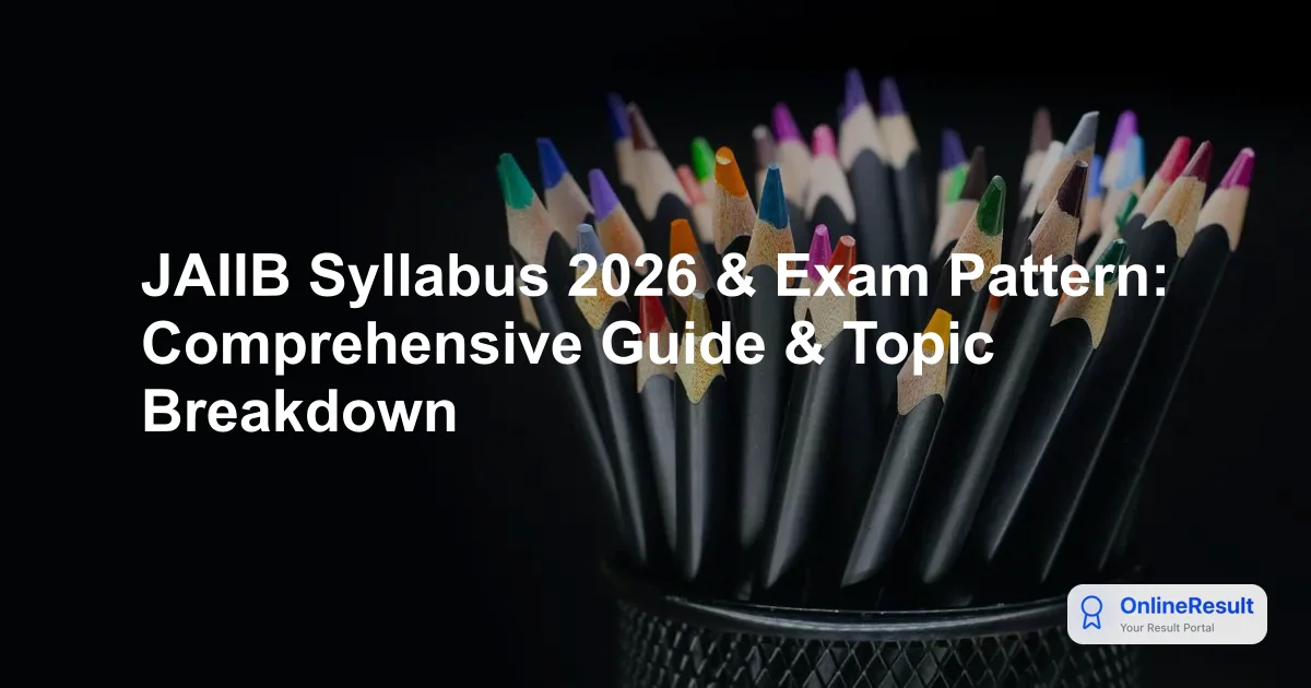JAIIB Syllabus 2026 & Exam Pattern: Comprehensive Guide & Topic Breakdown