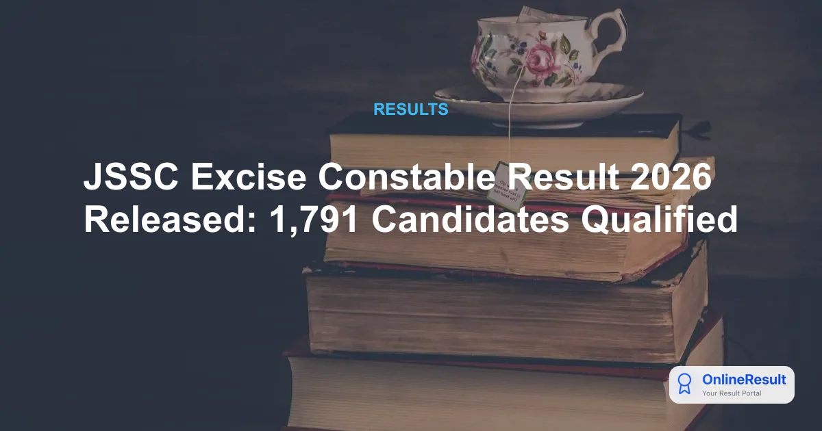 JSSC Excise Constable Result 2026 Released: 1,791 Candidates Qualified