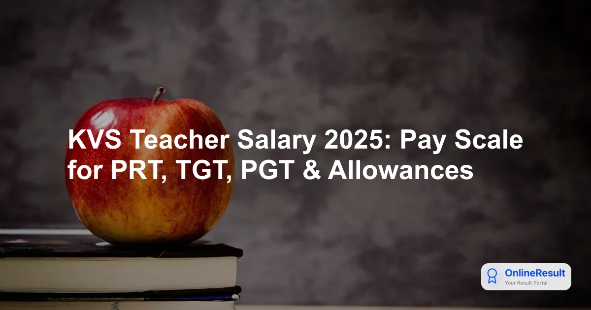 KVS Teacher Salary 2025: Pay Scale for PRT, TGT, PGT & Allowances