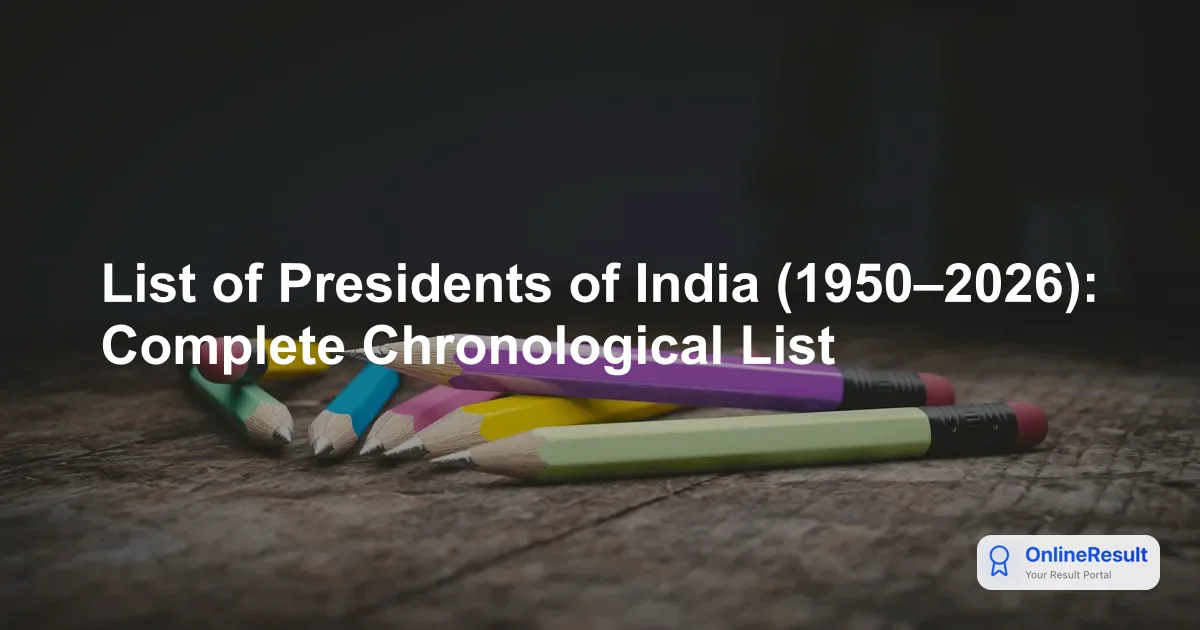 List of Presidents of India (1950–2026): Complete Chronological List
