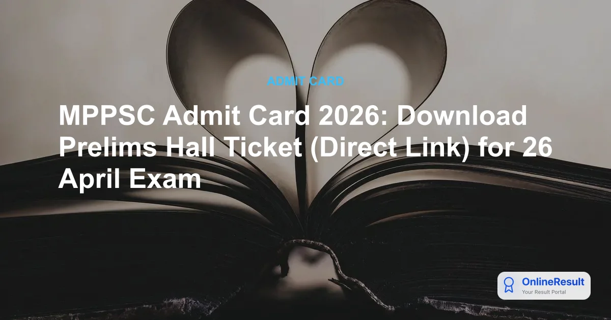MPPSC Admit Card 2026: Download Prelims Hall Ticket (Direct Link) for 26 April Exam