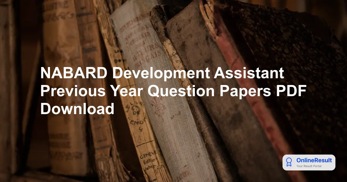 NABARD Development Assistant Previous Year Question Papers PDF Download