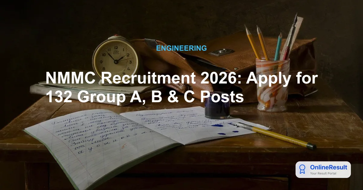 NMMC Recruitment 2026: Apply for 132 Group A, B & C Posts