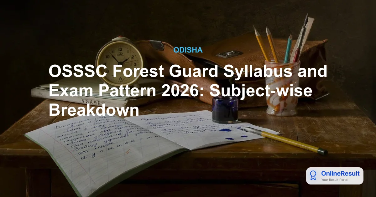 OSSSC Forest Guard Syllabus and Exam Pattern 2026: Subject-wise Breakdown