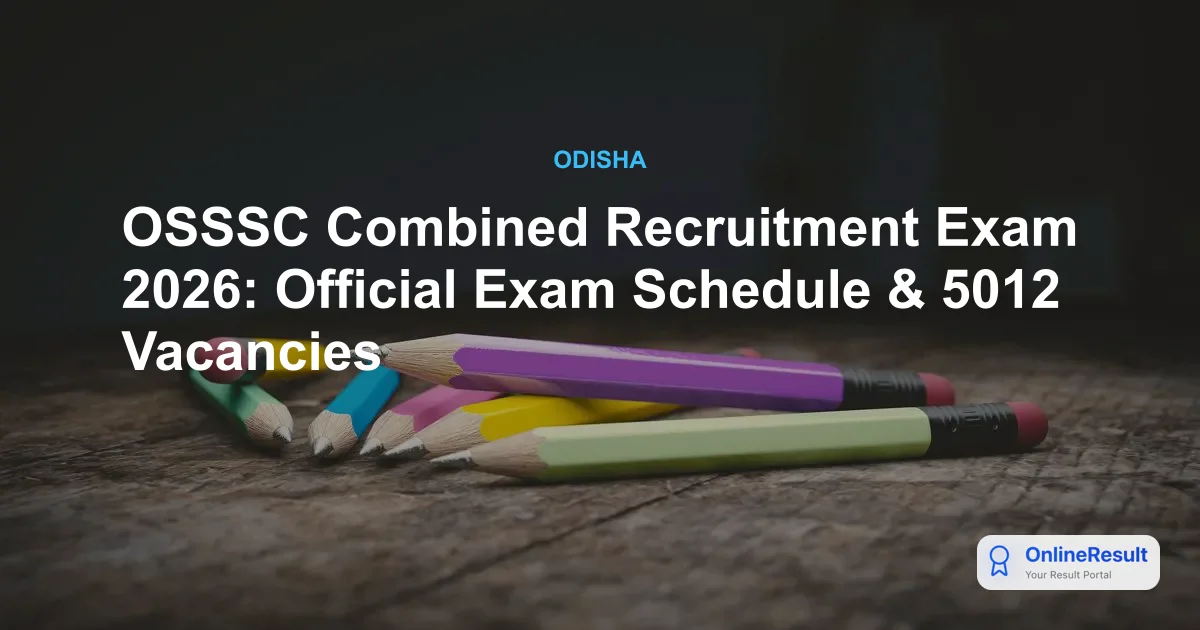 OSSSC Combined Recruitment Exam 2026: Official Exam Schedule & 5012 Vacancies