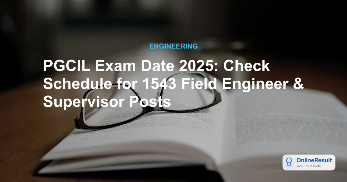 PGCIL Exam Date 2025: Check Schedule for 1543 Field Engineer & Supervisor Posts