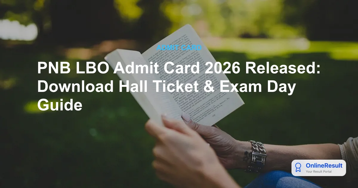 PNB LBO Admit Card 2026 Released: Download Hall Ticket & Exam Day Guide