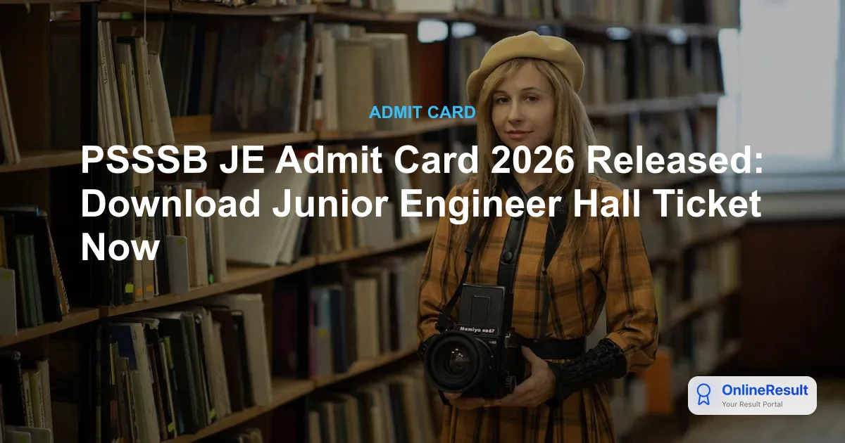 PSSSB JE Admit Card 2026 Released: Download Junior Engineer Hall Ticket Now