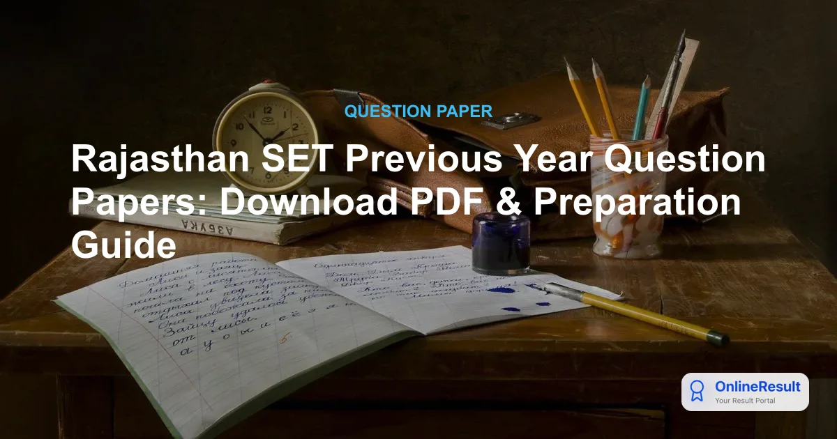 Rajasthan SET Previous Year Question Papers: Download PDF & Preparation Guide